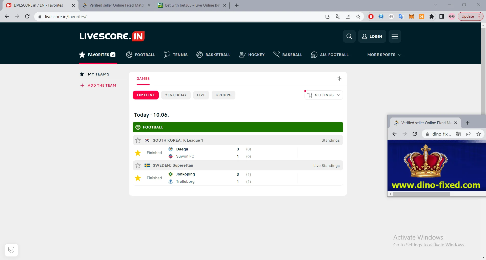 single fixed matches