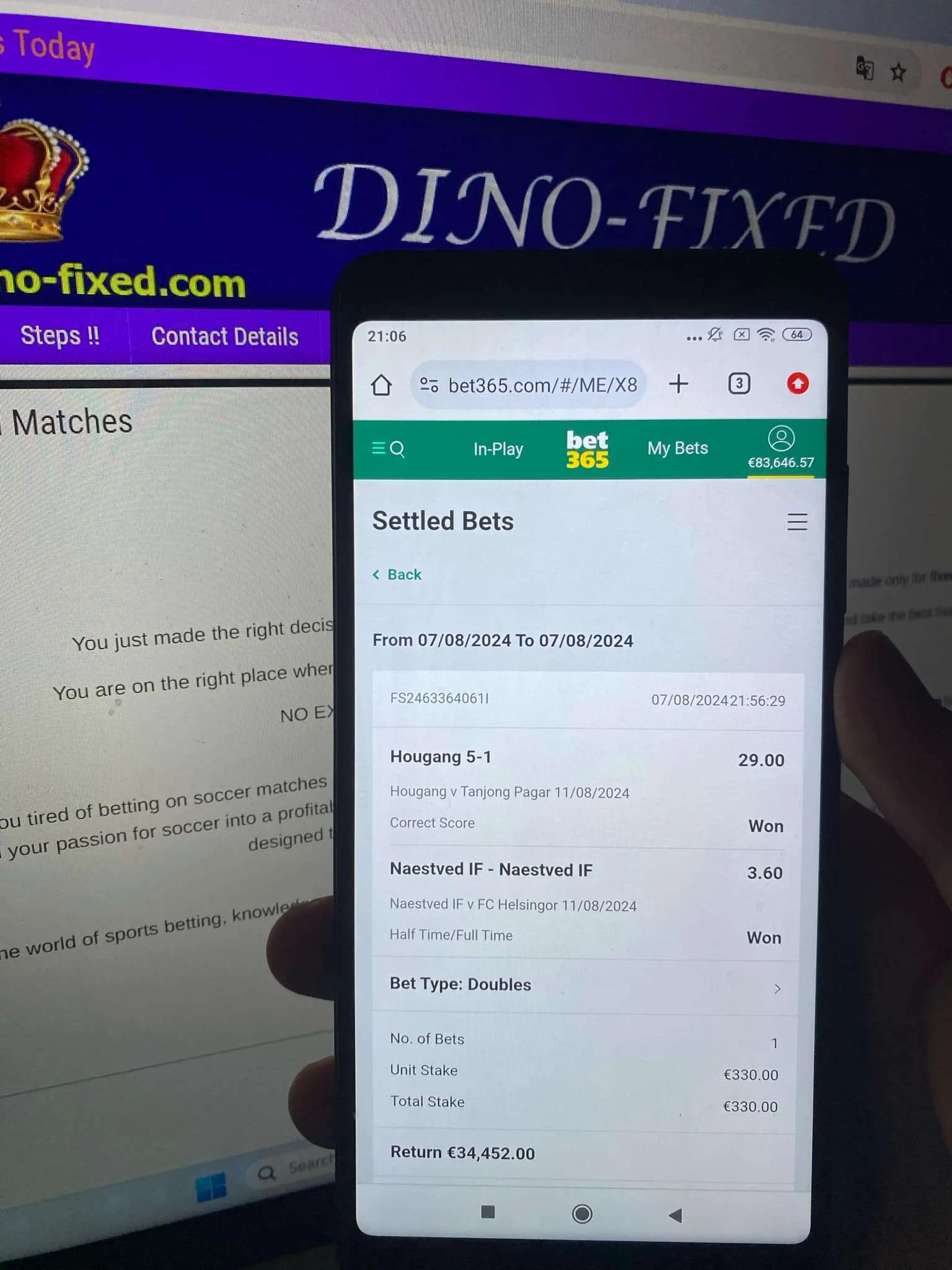 1x2 fixed matches dino